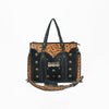 ADBGA987 American Darling Hand-Tooled Harness & Hairon Leather Tote