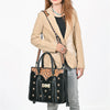 ADBGA987 American Darling Hand-Tooled Harness & Hairon Leather Tote