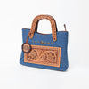ADBGA988 American Darling Denim, Harness & Floral Tooled Leather Tote Handbag