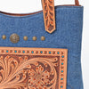 ADBGA988 American Darling Denim, Harness & Floral Tooled Leather Tote Handbag