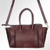 ADBGI151 Studded Hair-On Hide Tooled Leather Satchel - Western Cowgirl Handbag
