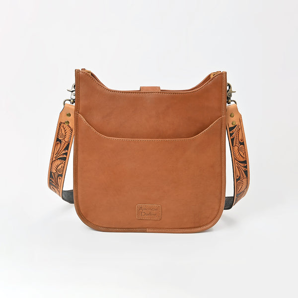 Showground Rodeo Genuine Leather Black Embroidered Crossbody Bag