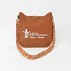 Showground Rodeo Genuine Leather White Embroidered Crossbody Bag