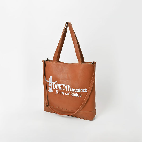 Everyday Rodeo Genuine Leather White Embroidered Tote Bag
