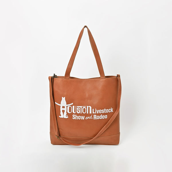 Everyday Rodeo Genuine Leather White Embroidered Tote Bag