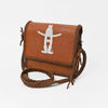 Frontier Rodeo Genuine Leather White Embroidered Crossbody Bag