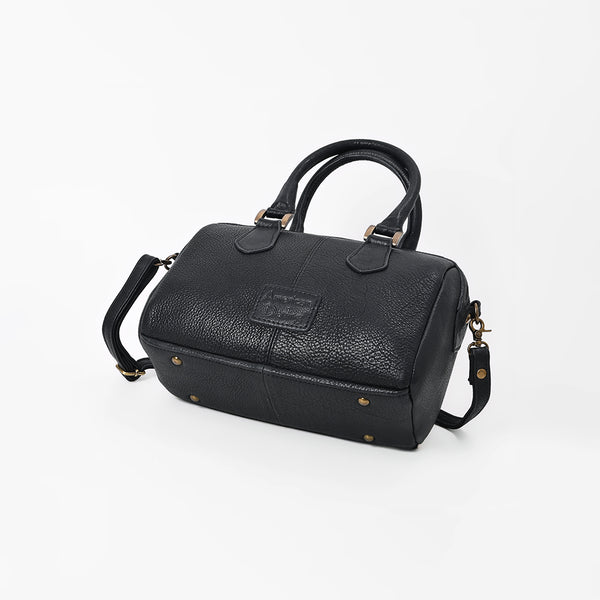 American Darling Genuine Leather & Hair-On-Hide Black Checkerboard Speedy Bag