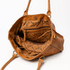 ADBGM127 Distressed Leather Tote Bag - Western Whipstitch Handbag with Crossbody Strap