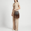 ADBGM346 Dark Brown Leather Crossbody Bag with Turquoise Concho - Handmade Western Braided Flap Purse