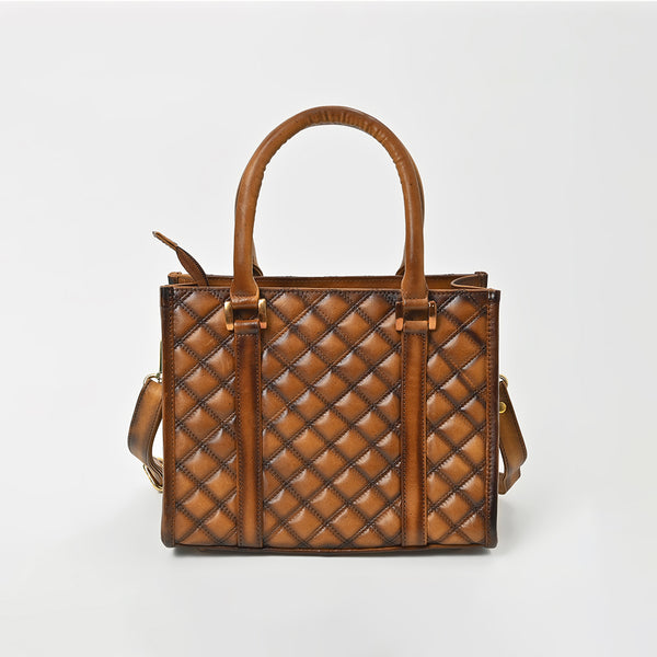 ADBGM755 American Darling Studded Quilted Leather Handbag with Removable Strap