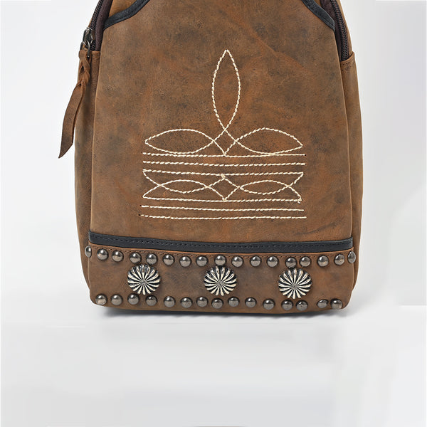 ADBGM811 American Darling Genuine Leather Western Studded Sling Bag