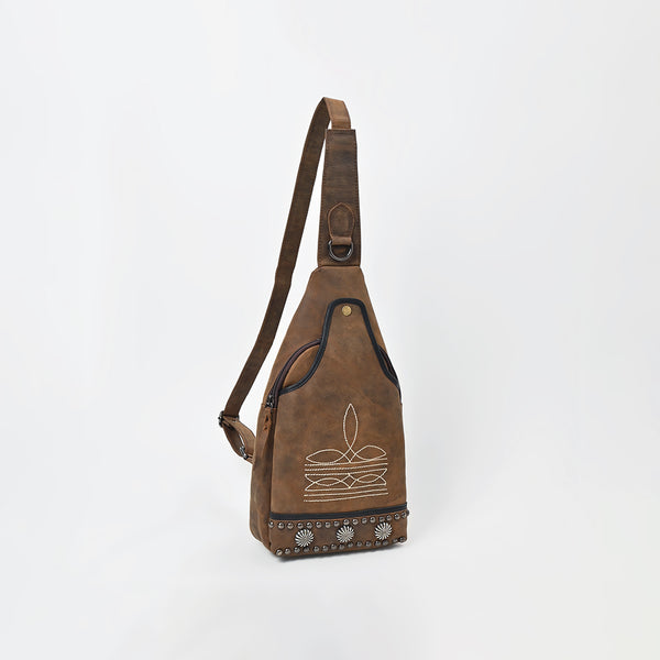 ADBGM811 American Darling Genuine Leather Western Studded Sling Bag