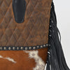 ADBGM825 American Darling Quilted Leather Cowhide Western Fringe Tote