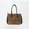 ADBGM825 American Darling Quilted Leather Cowhide Western Fringe Tote