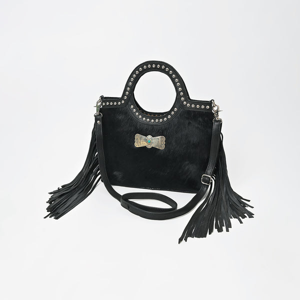 ADBGM836 American Darling Leather Studded Fringe Tote Handbag