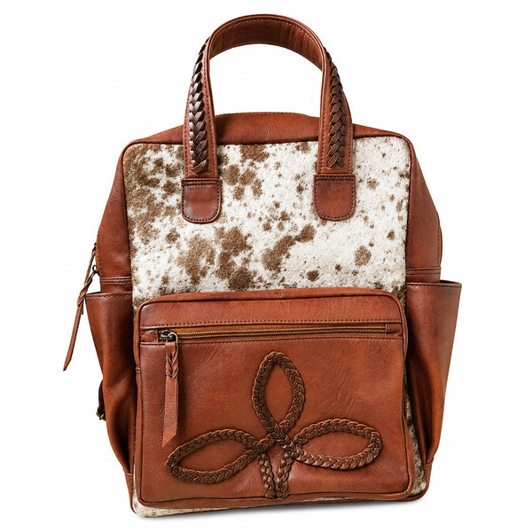 ADBGM838 American Darling Genuine Leather & Hair-On-Hide Brown Backpack