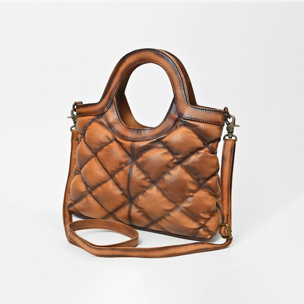 ADBGM843 American Darling Leather Diamond Quilted Crossbody Tote