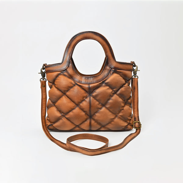 ADBGM843 American Darling Leather Diamond Quilted Crossbody Tote