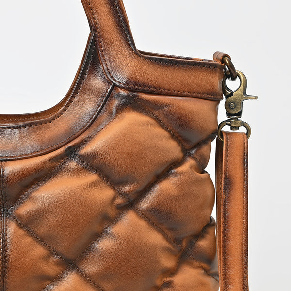 ADBGM843 American Darling Leather Diamond Quilted Crossbody Tote