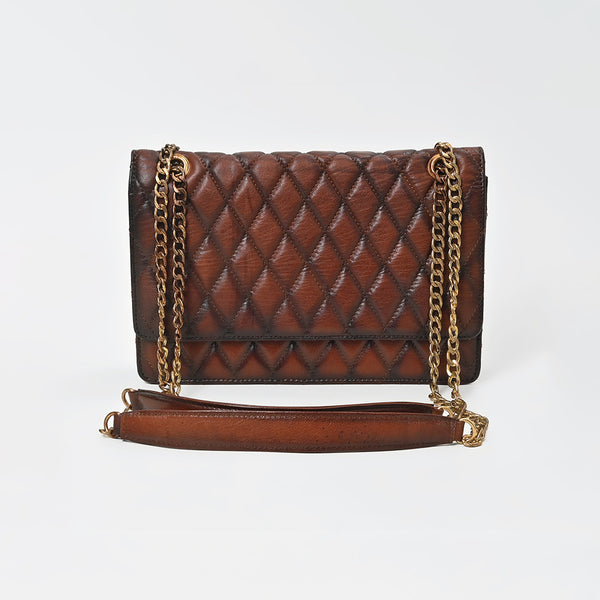 ADBGM846 Genuine Leather Diamond Quilted Shoulder Bag by American Darling