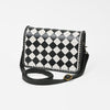 ADBGM908 American Darling Genuine Leather Checkered Crossbody Bag