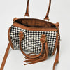 ADBGM930 American Darling Hair on Leather Woven Checkered Speedy Bag