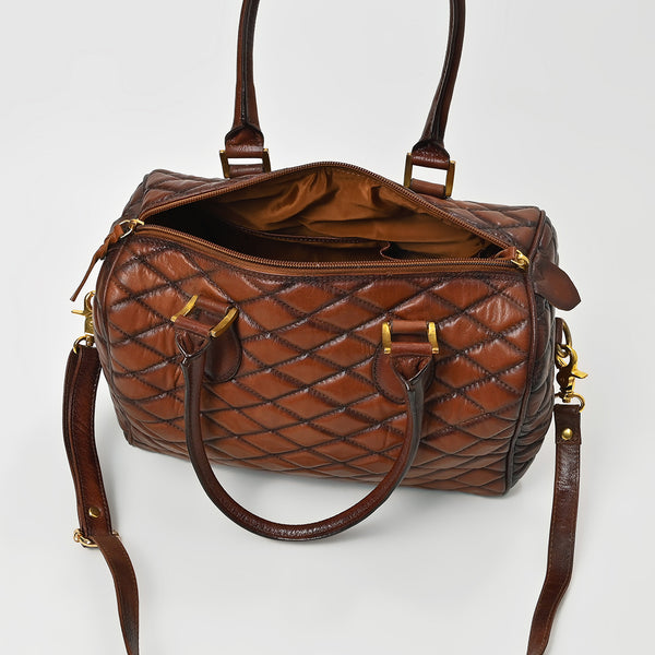 ADBGM936 American Darling Quilted Genuine Leather Speedy Satchel