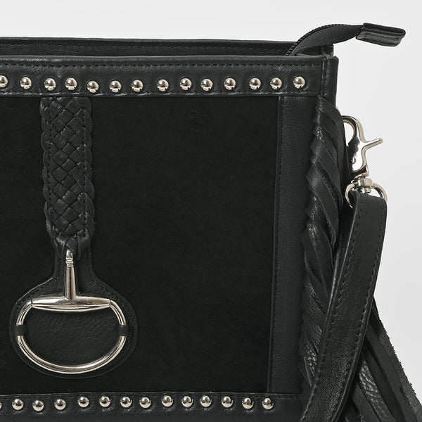 ADBGM967 American Darling Hair On Hide Leather Fringe Crossbody Bag