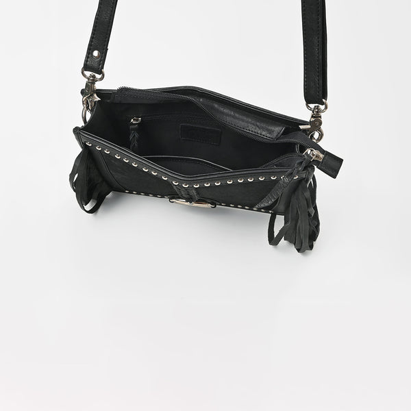 ADBGM967 American Darling Hair On Hide Leather Fringe Crossbody Bag