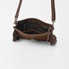 ADBGM970 American Darling Leather Studded Horsebit Fringe Crossbody Bag