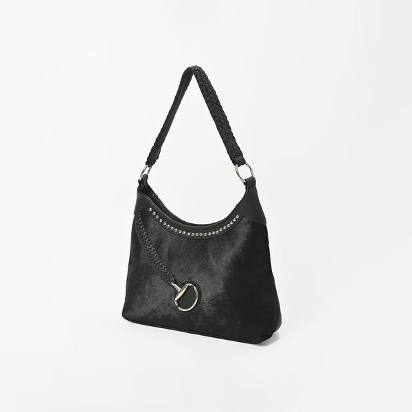 ADBGM974 Western Hair On Hide & Leather Braided Hobo Bag by American Darling