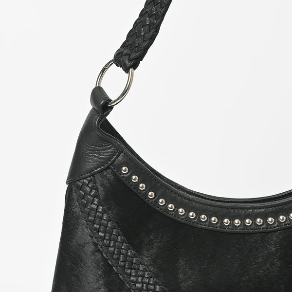 ADBGM974 Western Hair On Hide & Leather Braided Hobo Bag by American Darling