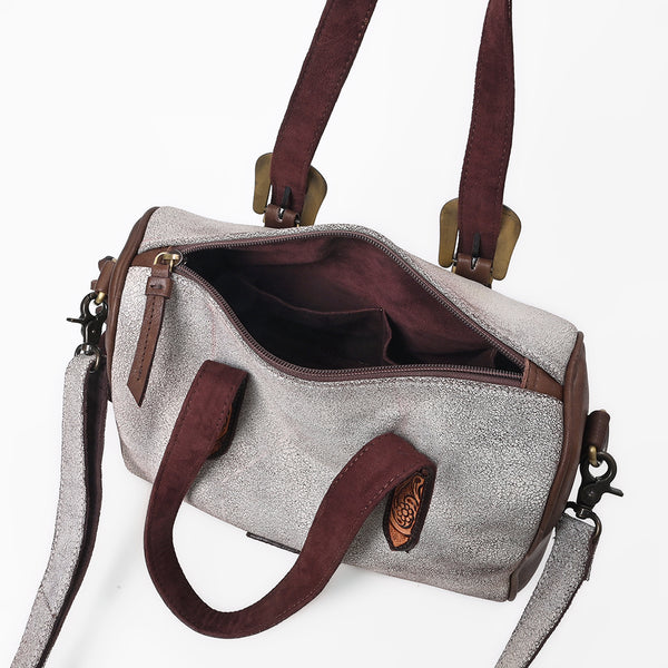 ADBGZ1081 American Darling Hand Tooled Leather Western Buckle Barrel Satchel Bag