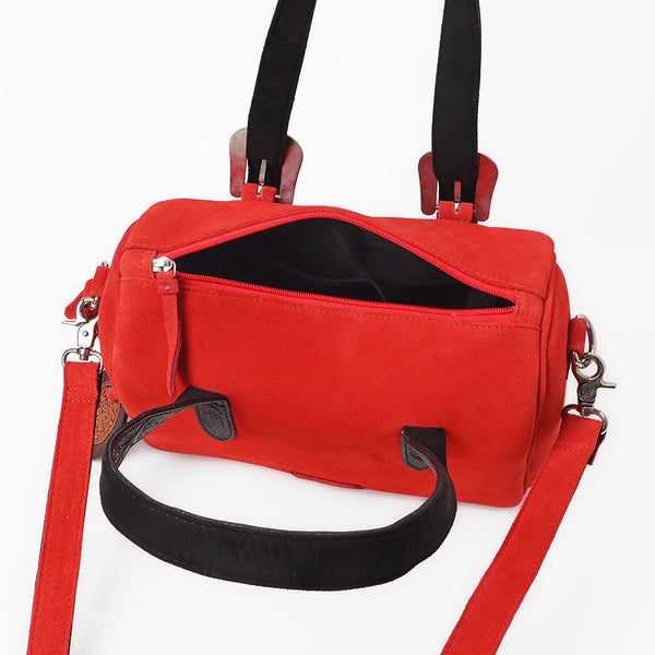 ADBGZ1097 American Darling Genuine Suede Leather Western Buckle Barrel Satchel Bag