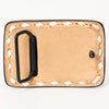 ADBLF106-BU Hand-Painted Sunflower & Cactus Tooled Leather Belt Buckle Vibrant Western Style