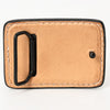 ADBLF126-BU Tooled Leather Key Fob - Turquoise Stone-Inspired Design
