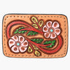 ADBLF158-BU Tooled Leather Buckle - Pink Floral & Vine Design