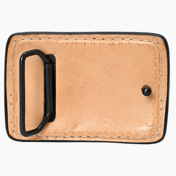 ADBLF158-BU Tooled Leather Buckle - Pink Floral & Vine Design
