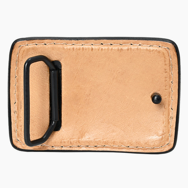 ADBLF162-BU Tooled Leather Buckle/Wallet - Ace of Hearts & Leaf Western Motif