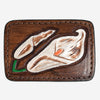 ADBLF166-BU Handtooled Leather Western Belt - White Calla Lily Floral Design