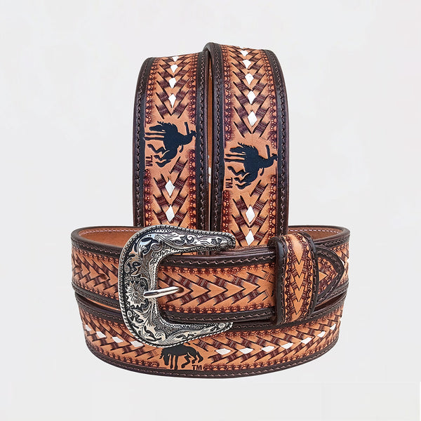 Official PRCA & NFR Licensed Collection®️ Bucking Bronco Genuine Leather Belt