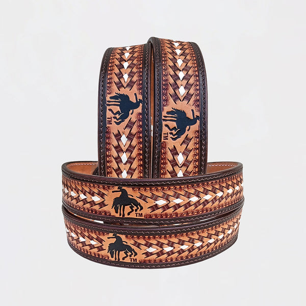 Official PRCA & NFR Licensed Collection®️ Bucking Bronco Genuine Leather Belt