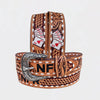 Official PRCA & NFR Licensed Collection®️ Brown Genuine Tooled Leather Belt