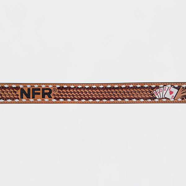 Official PRCA & NFR Licensed Collection®️ Brown Genuine Tooled Leather Belt