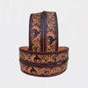 Official PRCA & NFR Licensed Collection®️Dark Brown Floral Genuine Leather Belt