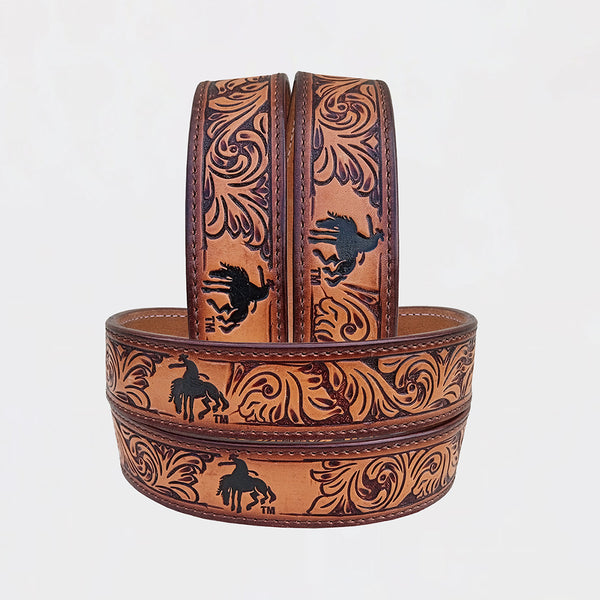 Official PRCA & NFR Licensed Collection®️ Bronc Rider Genuine Leather Belt