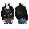 ADBZ062 American Darling Black Fabric Western Blazer Studded & Stitched Detail