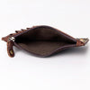 ADCCM101 Cowhide & Brown Leather Zipper Card Holder - Western Slim Wallet