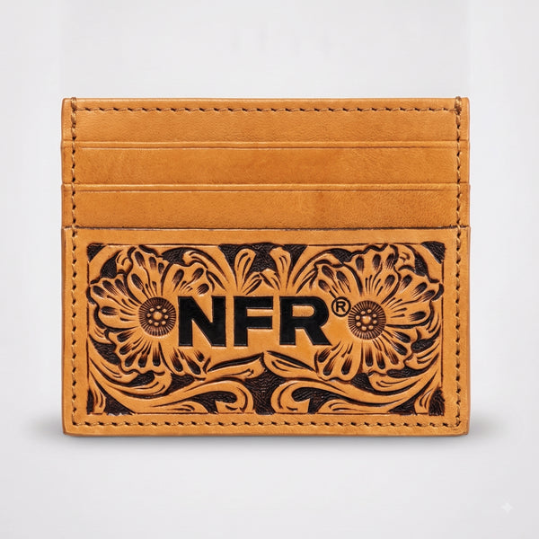 Official PRCA & NFR Licensed Collection®️ Hand Tooled Western Leather Card Holder