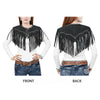 ADDR023A American Darling Black Suede Leather Fringe Cape Western Concho Vest